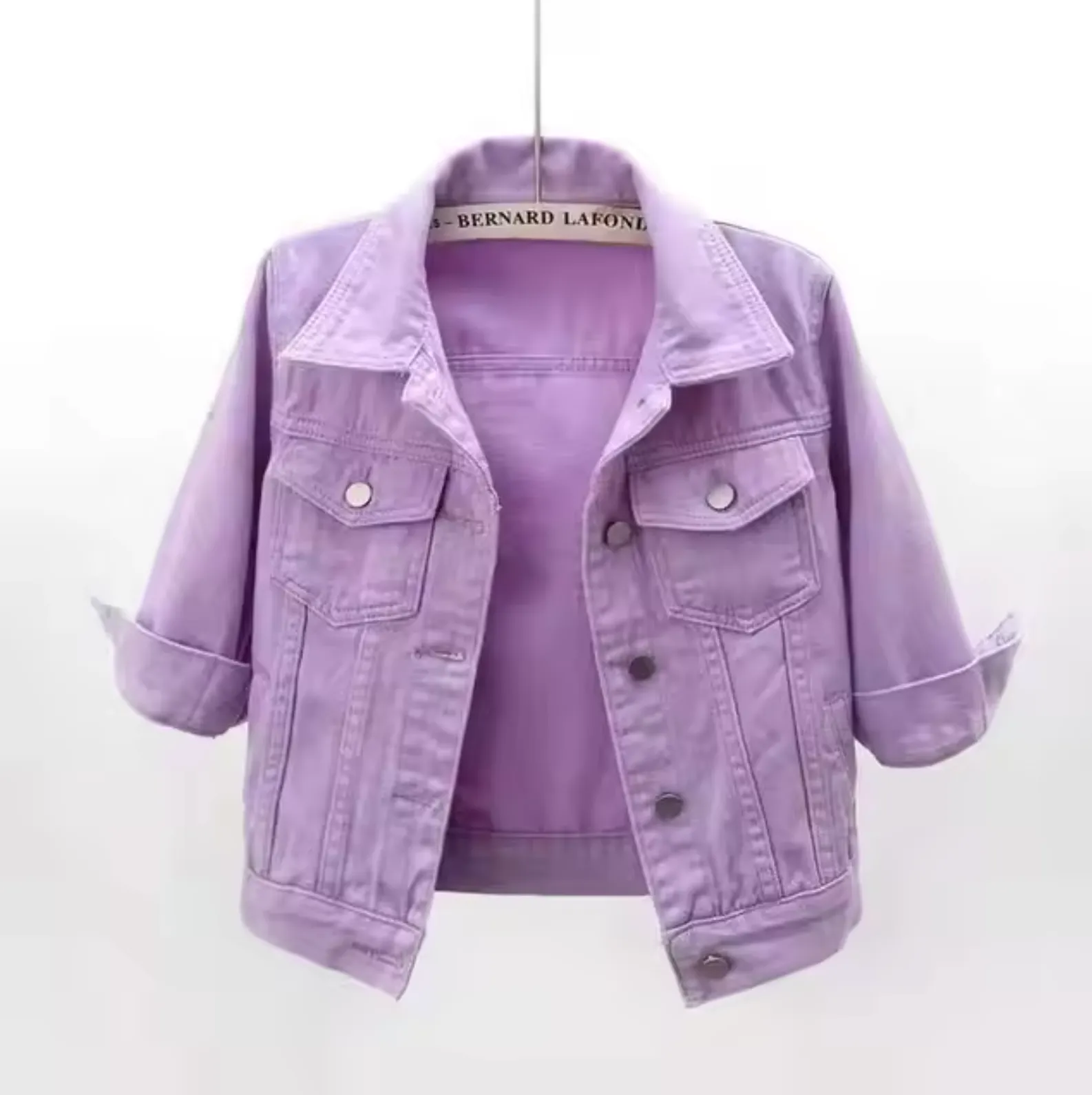 - Colored denim coat