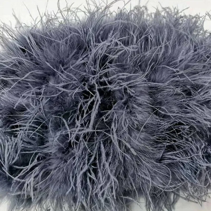 100% Real Ostrich Feather Off Shoulder Short Coat Length 40 cm