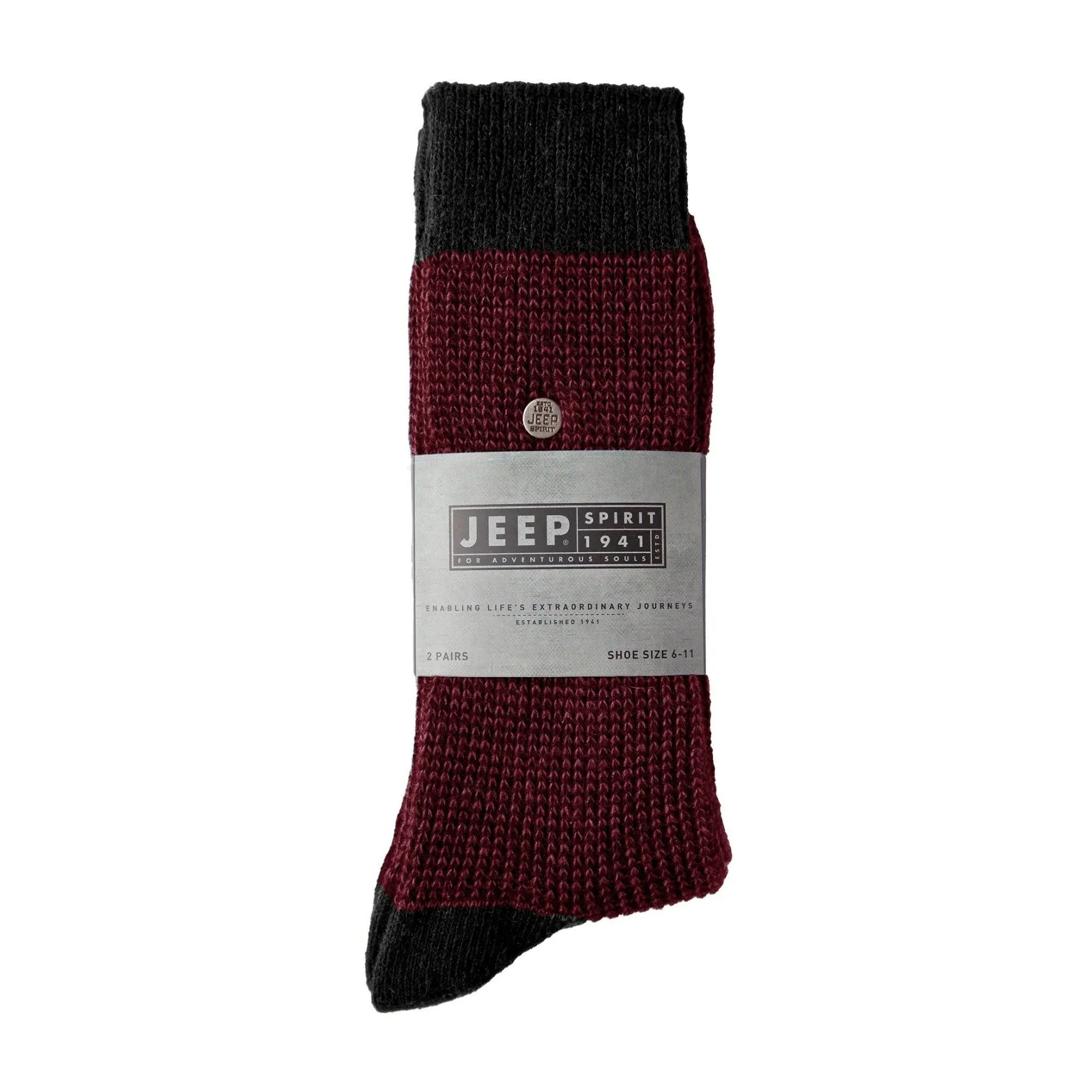 2 Pack Men's Casual Ribbed Cotton Dress Socks | Midweight Square Knit Socks
