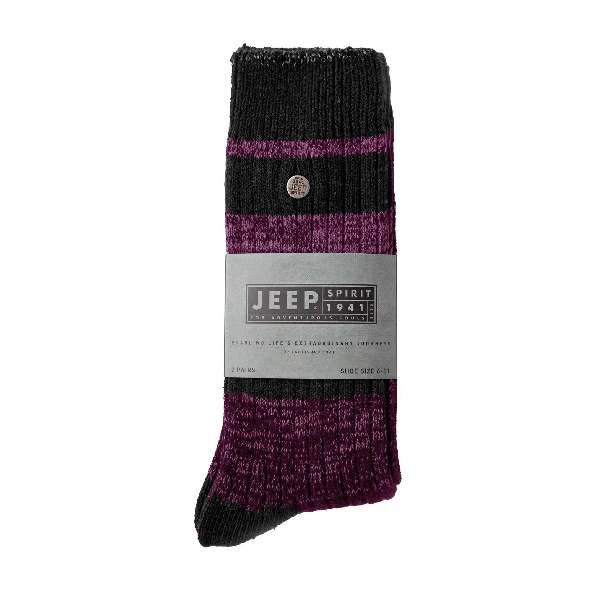 2 Pack Men's Casual Ribbed Cotton Dress Socks | Midweight Square Knit Socks