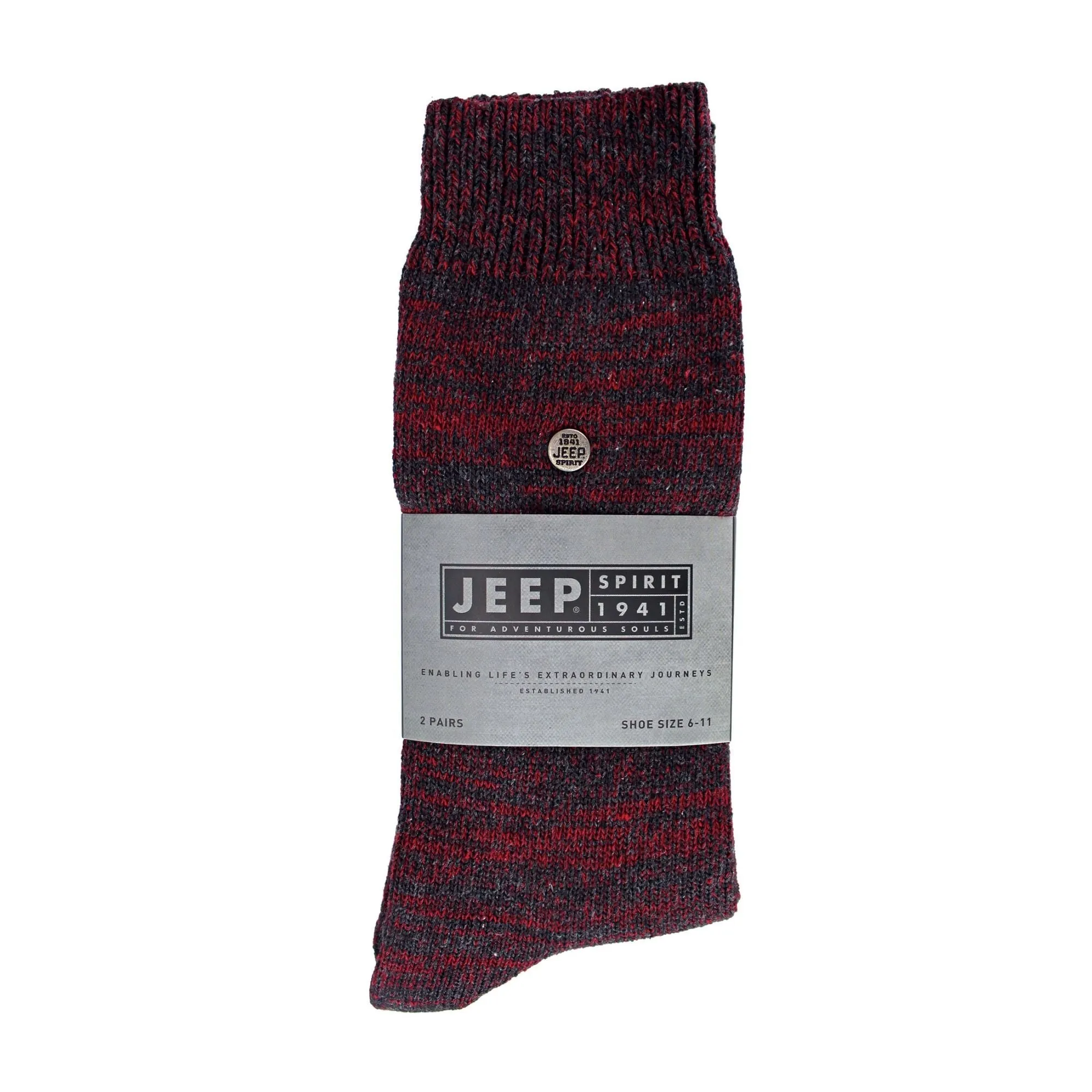 2 Pack Men's Casual Ribbed Cotton Dress Socks | Midweight Square Knit Socks