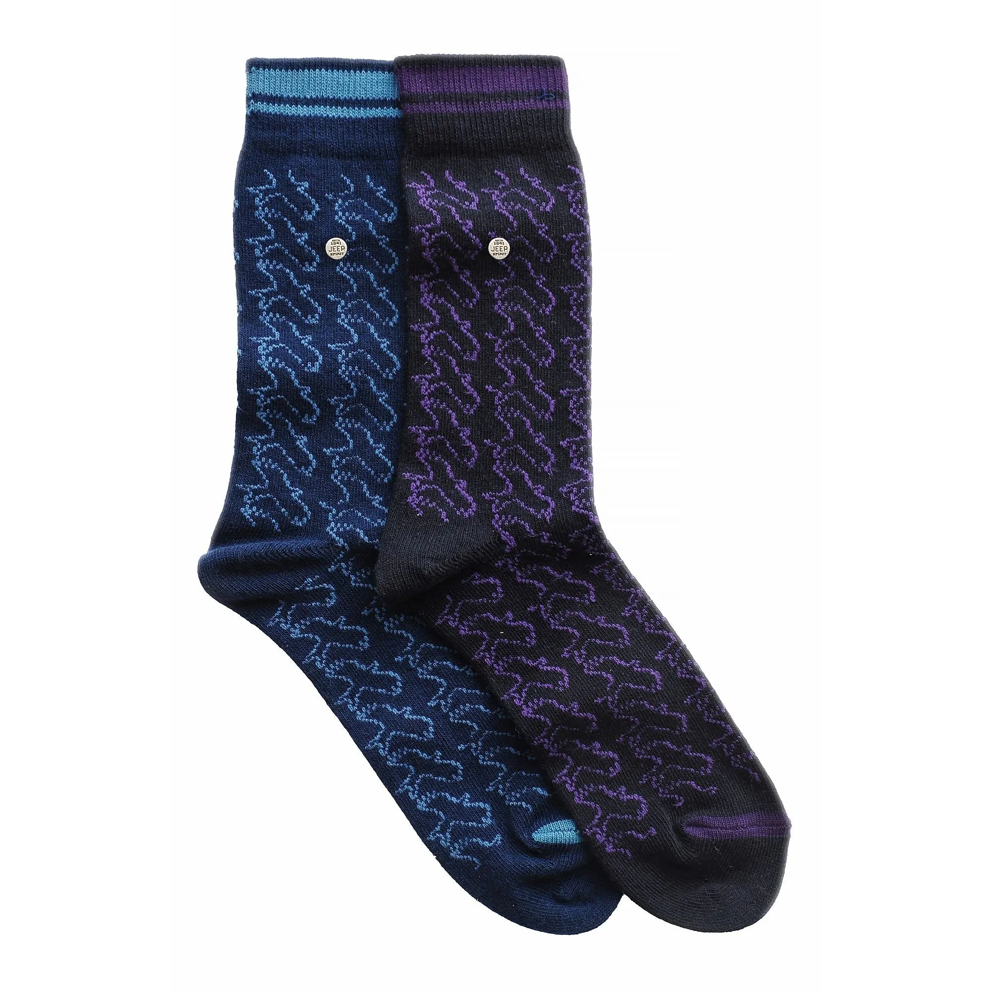 2 Pack Men's Casual Ribbed Cotton Dress Socks | Midweight Square Knit Socks