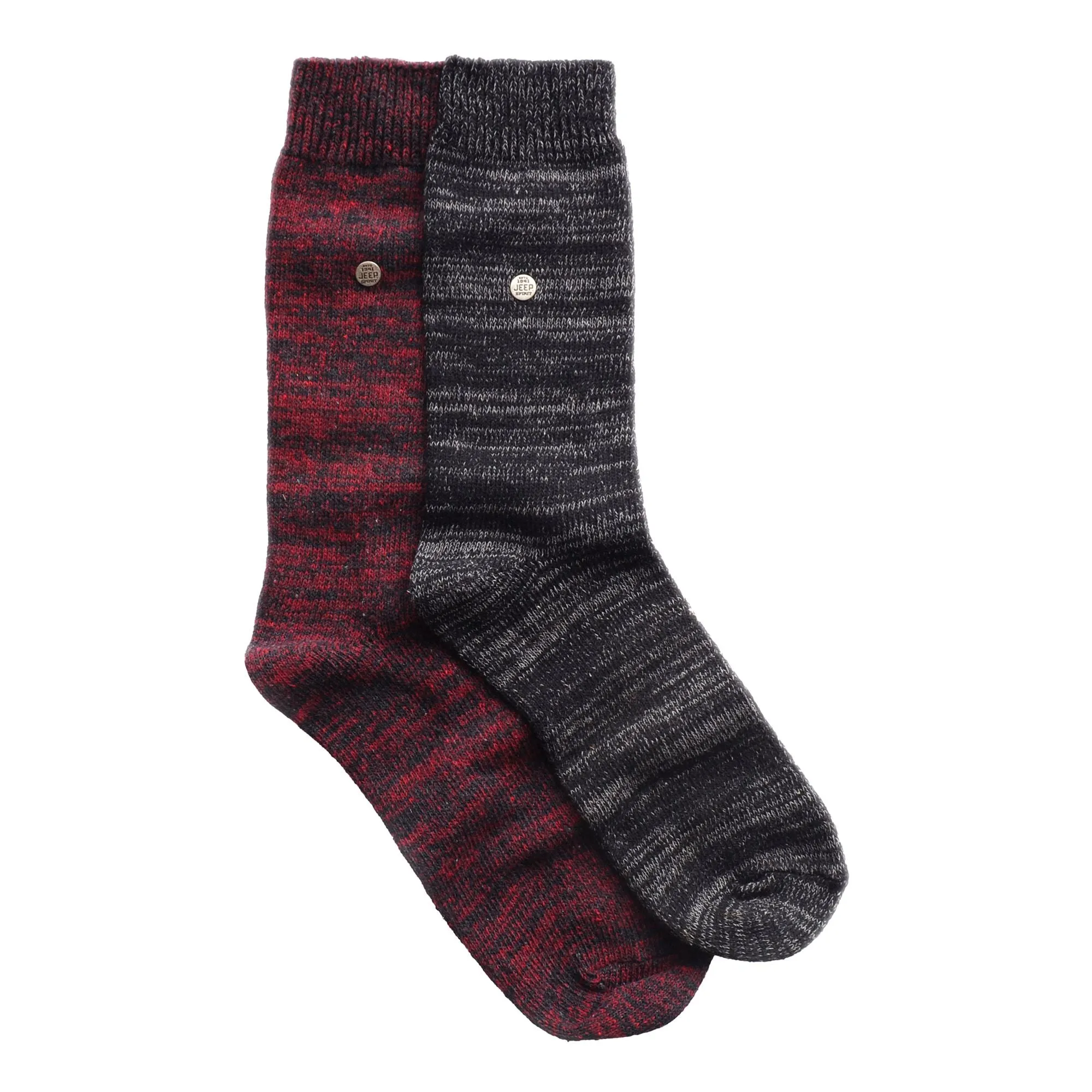 2 Pack Men's Casual Ribbed Cotton Dress Socks | Midweight Square Knit Socks