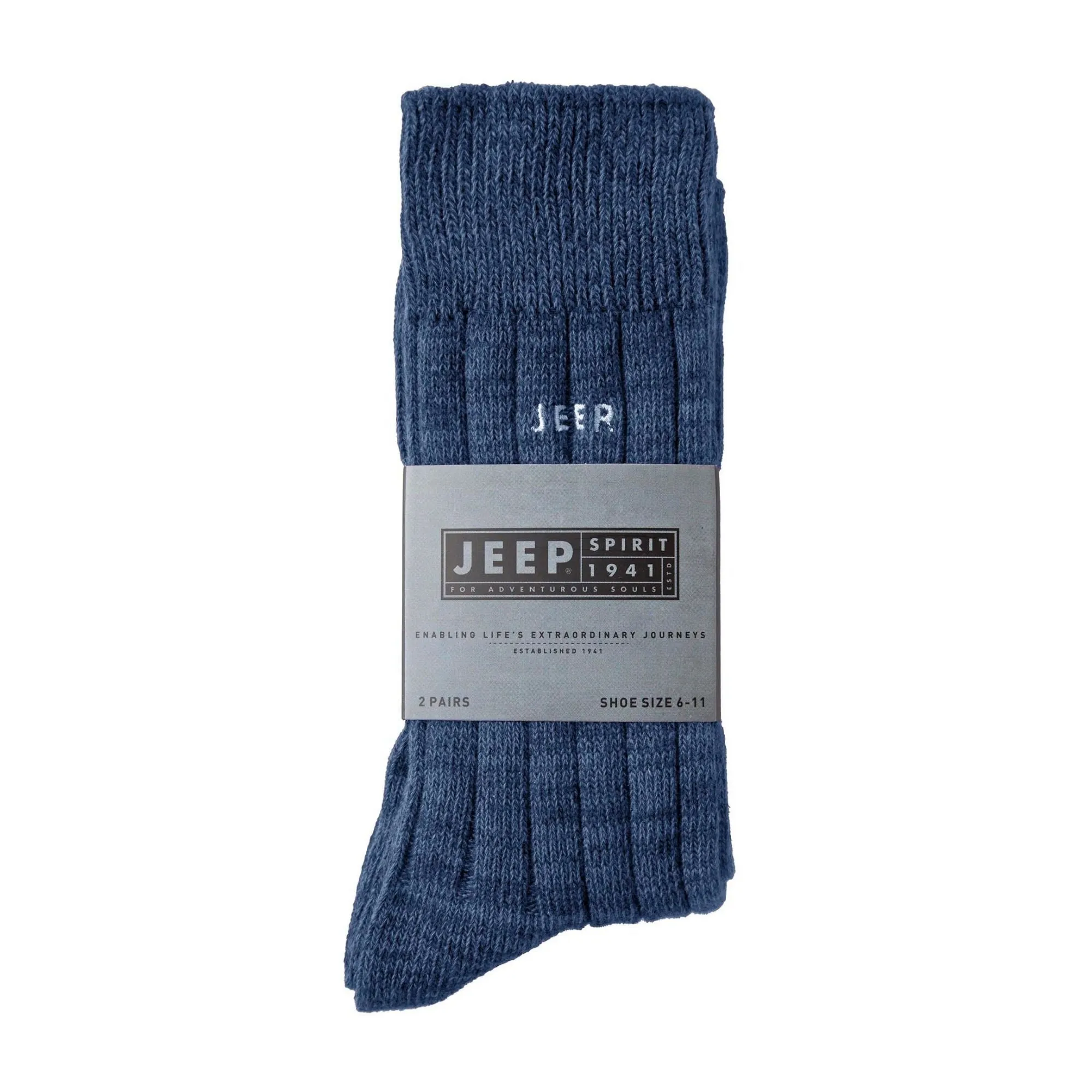 2 Pack Men's Casual Ribbed Cotton Dress Socks | Midweight Square Knit Socks