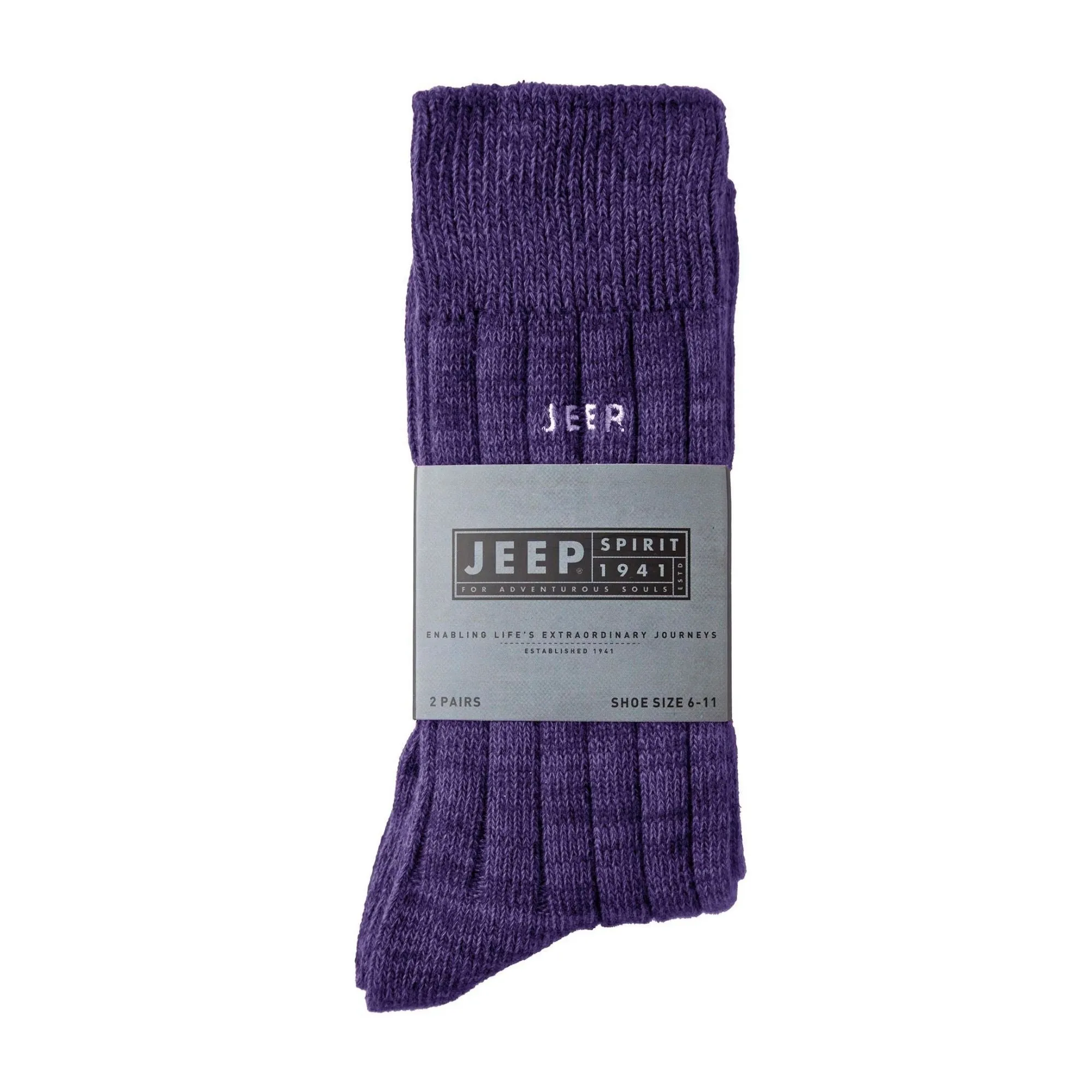 2 Pack Men's Casual Ribbed Cotton Dress Socks | Midweight Square Knit Socks