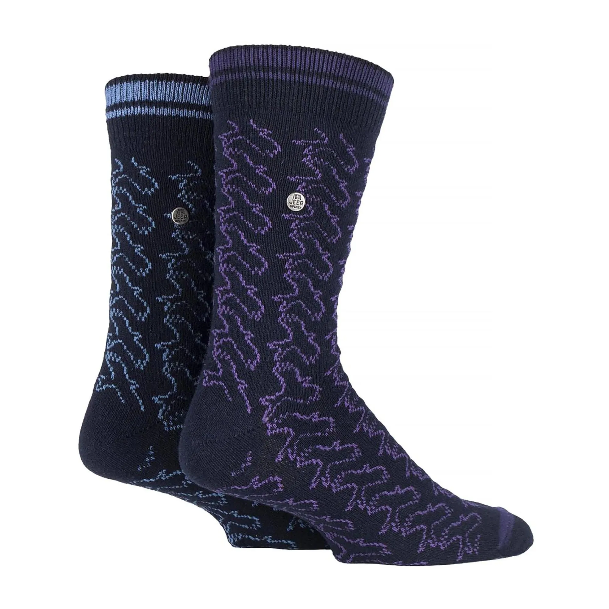 2 Pack Men's Casual Ribbed Cotton Dress Socks | Midweight Square Knit Socks