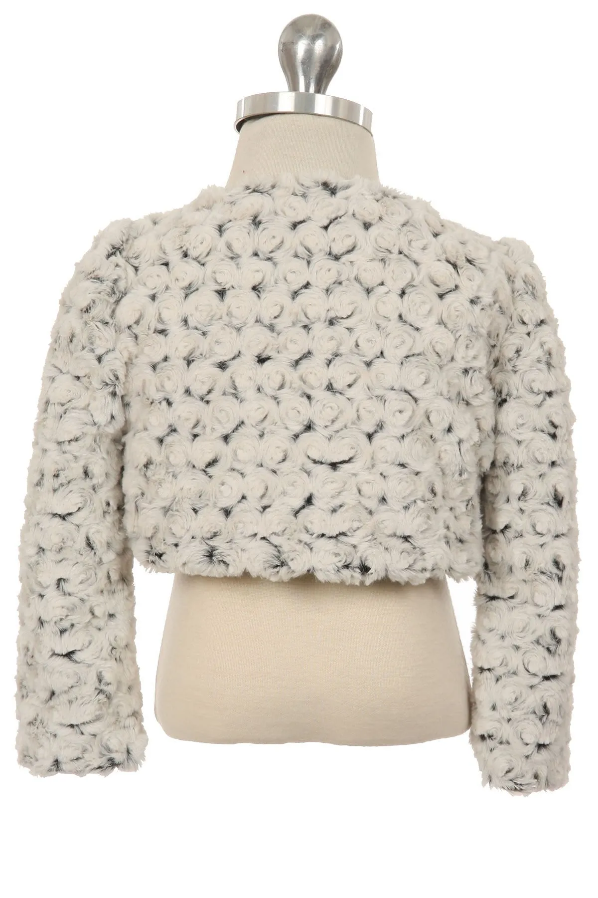 330B Two-Tone Cuddle Fur Bolero for Girls