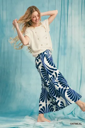 Abstract Wide Leg Pants