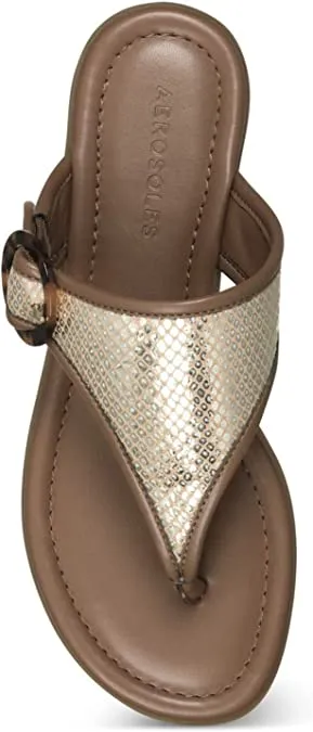 Aerosoles Women's Clarity Flip-Flop, GOLD SNAKE, 7