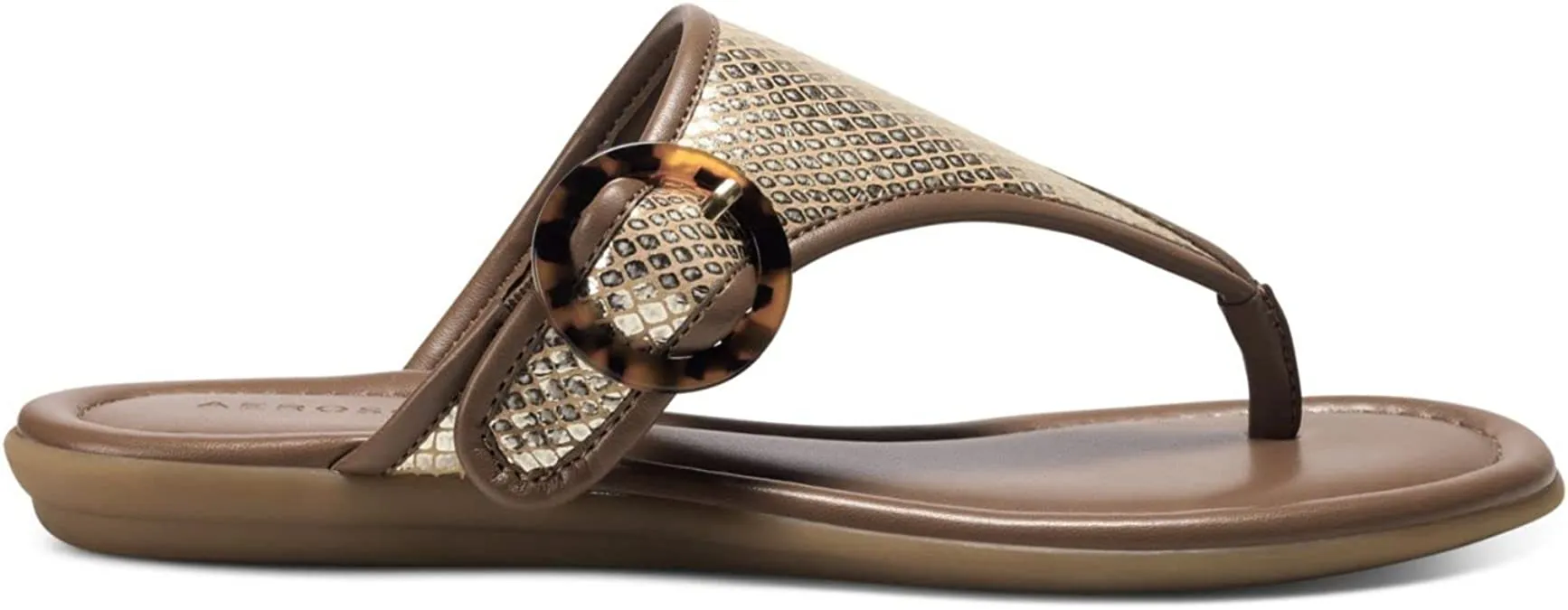 Aerosoles Women's Clarity Flip-Flop, GOLD SNAKE, 7