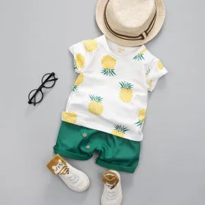Aloha Pineapple Shorts And Tee