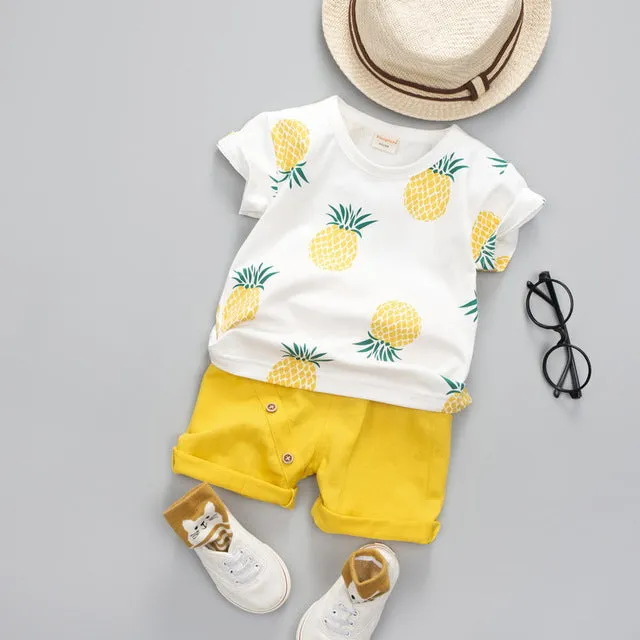 Aloha Pineapple Shorts And Tee