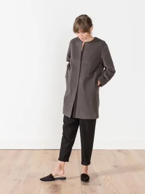 angora no collar coat