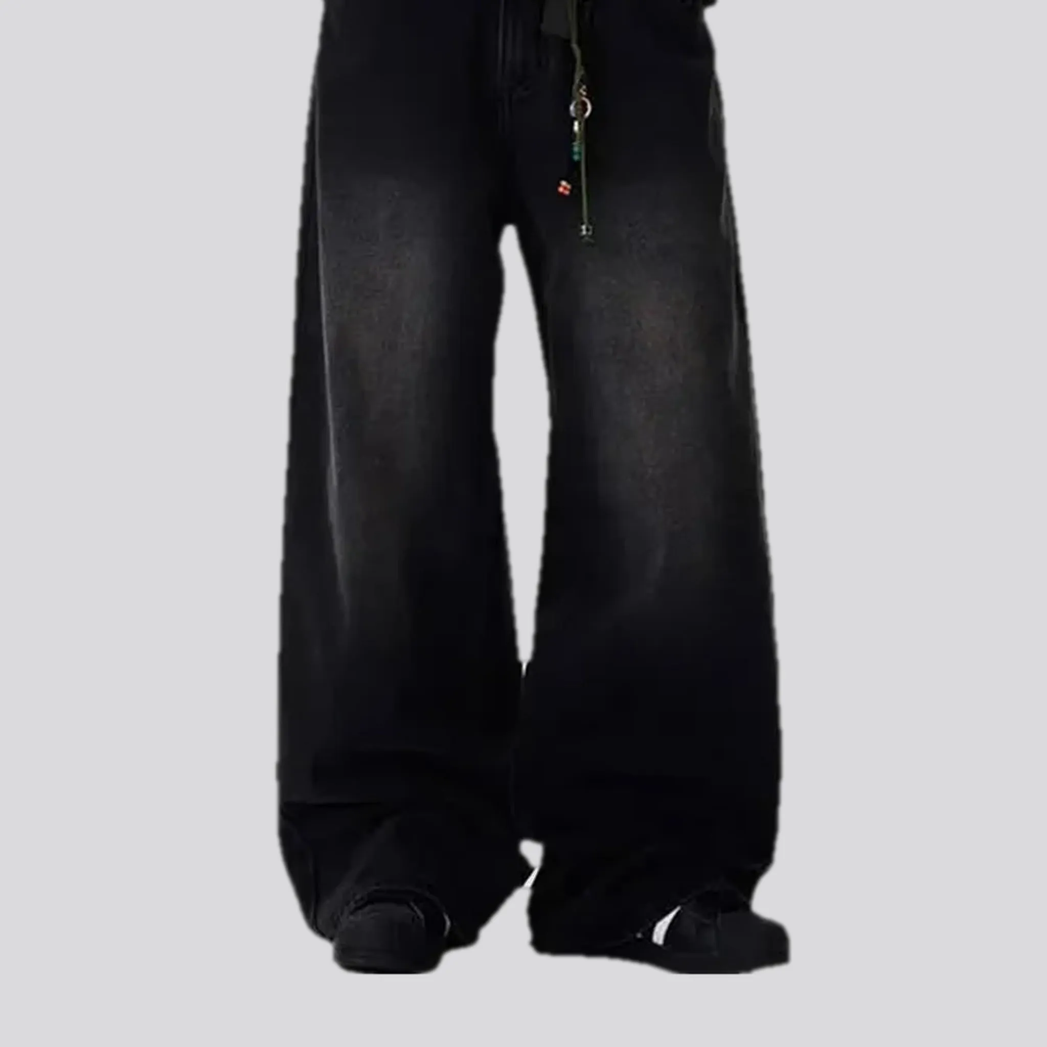 Baggy fit mid rise boho men's jeans