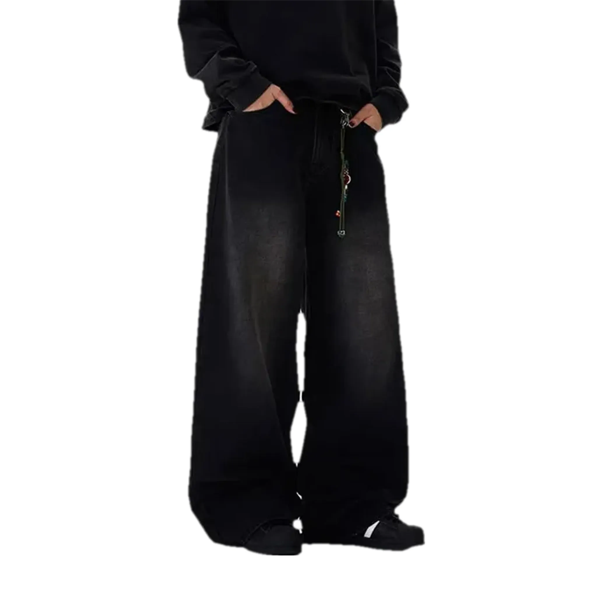 Baggy fit mid rise boho men's jeans