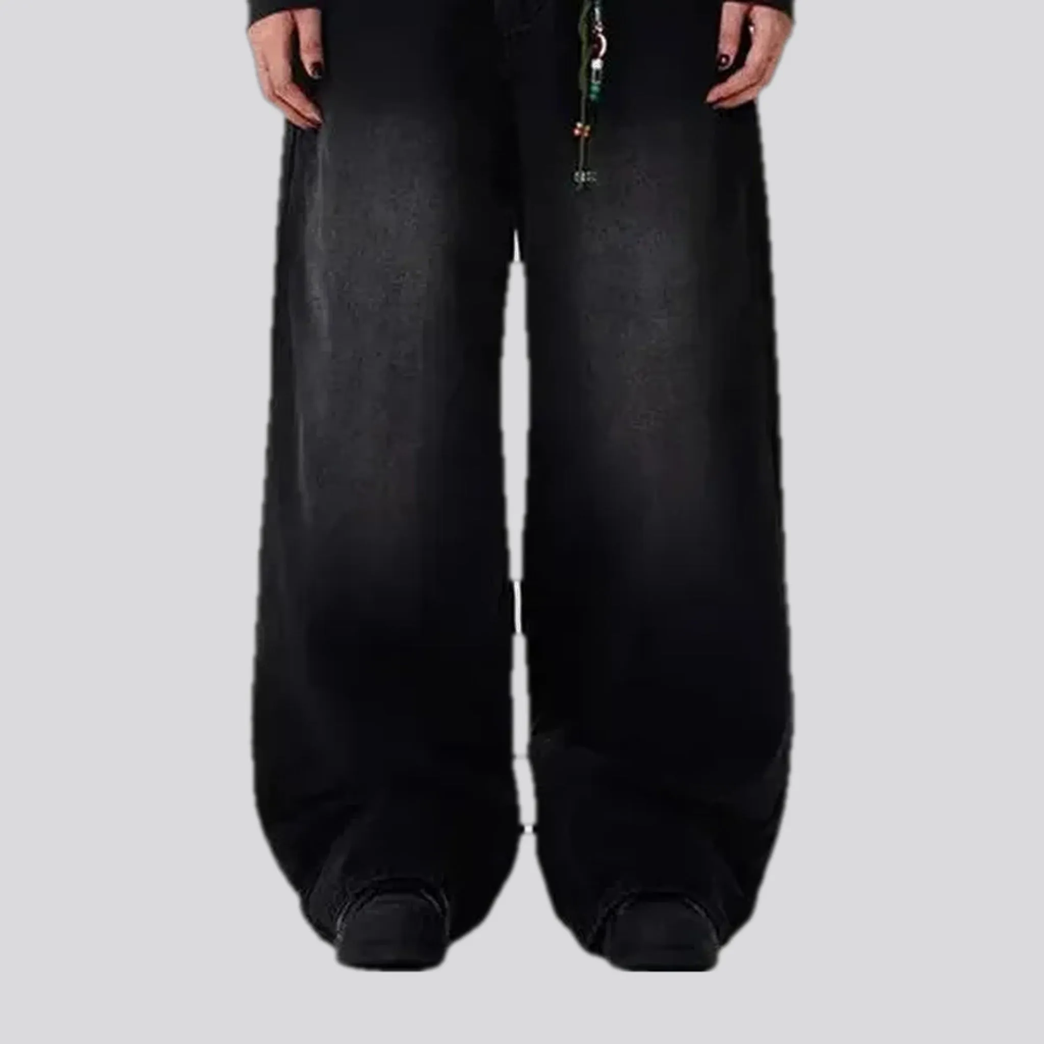 Baggy fit mid rise boho men's jeans