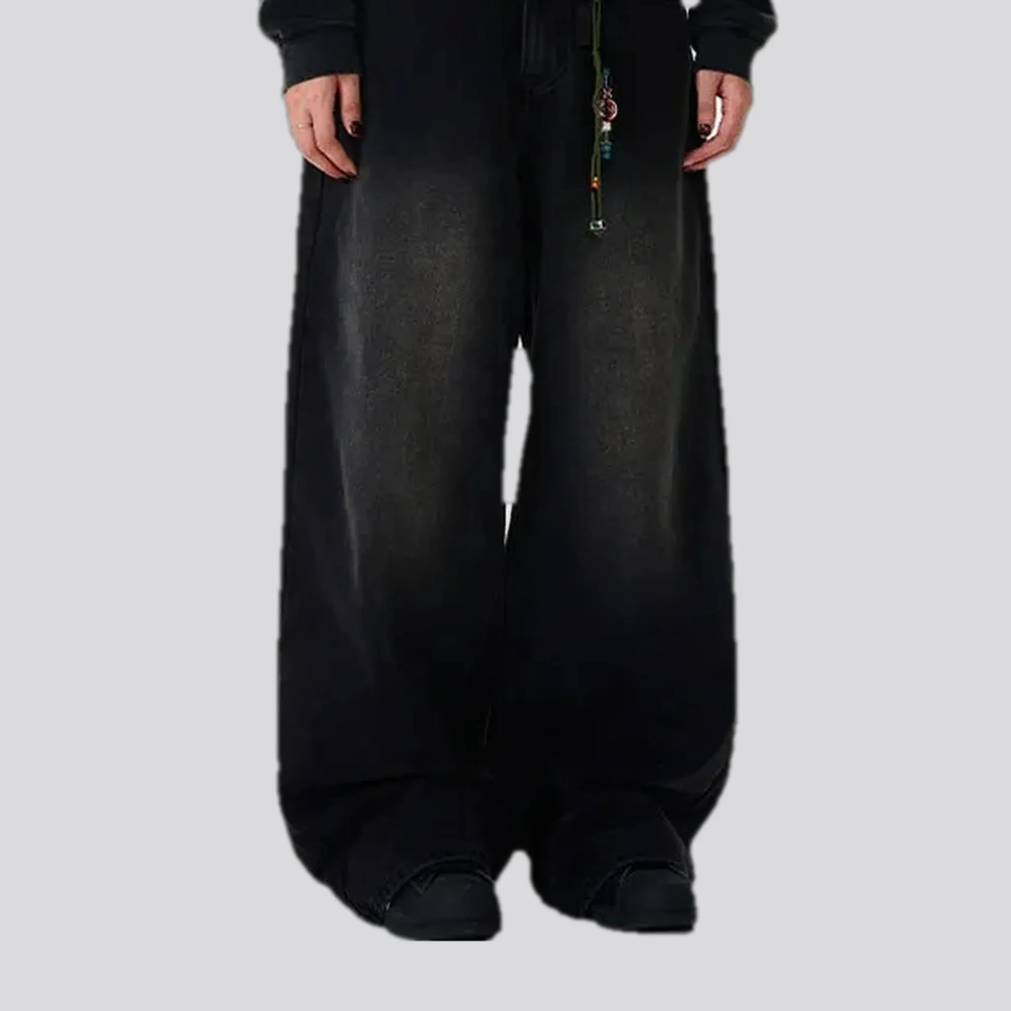Baggy fit mid rise boho men's jeans
