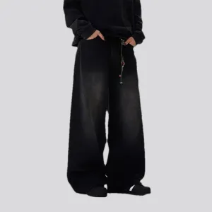 Baggy fit mid rise boho men's jeans