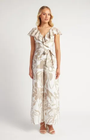 Beige & Cream Cody Wide Leg Jumpsuit