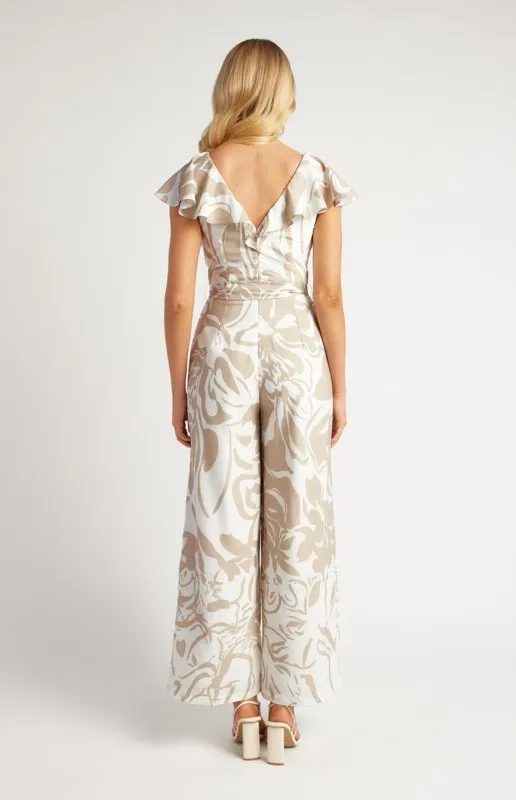 Beige & Cream Cody Wide Leg Jumpsuit