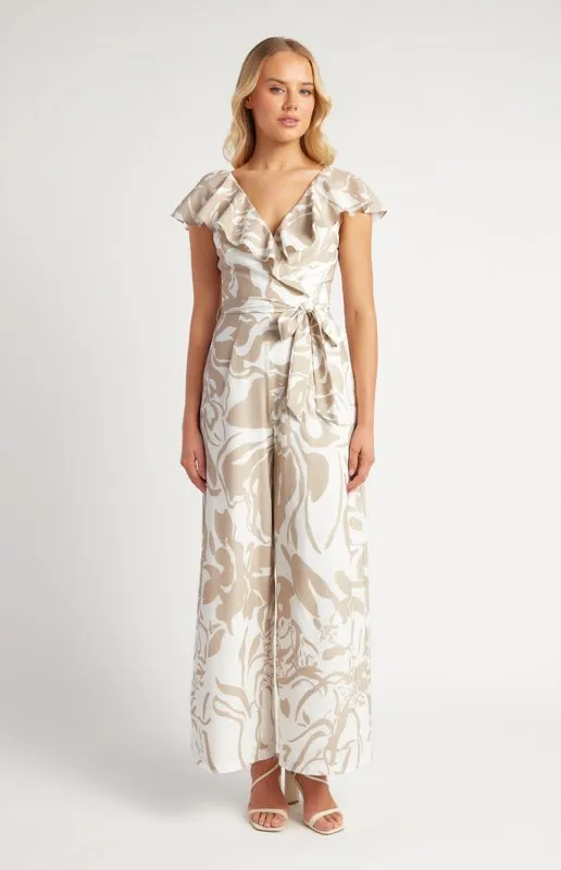 Beige & Cream Cody Wide Leg Jumpsuit