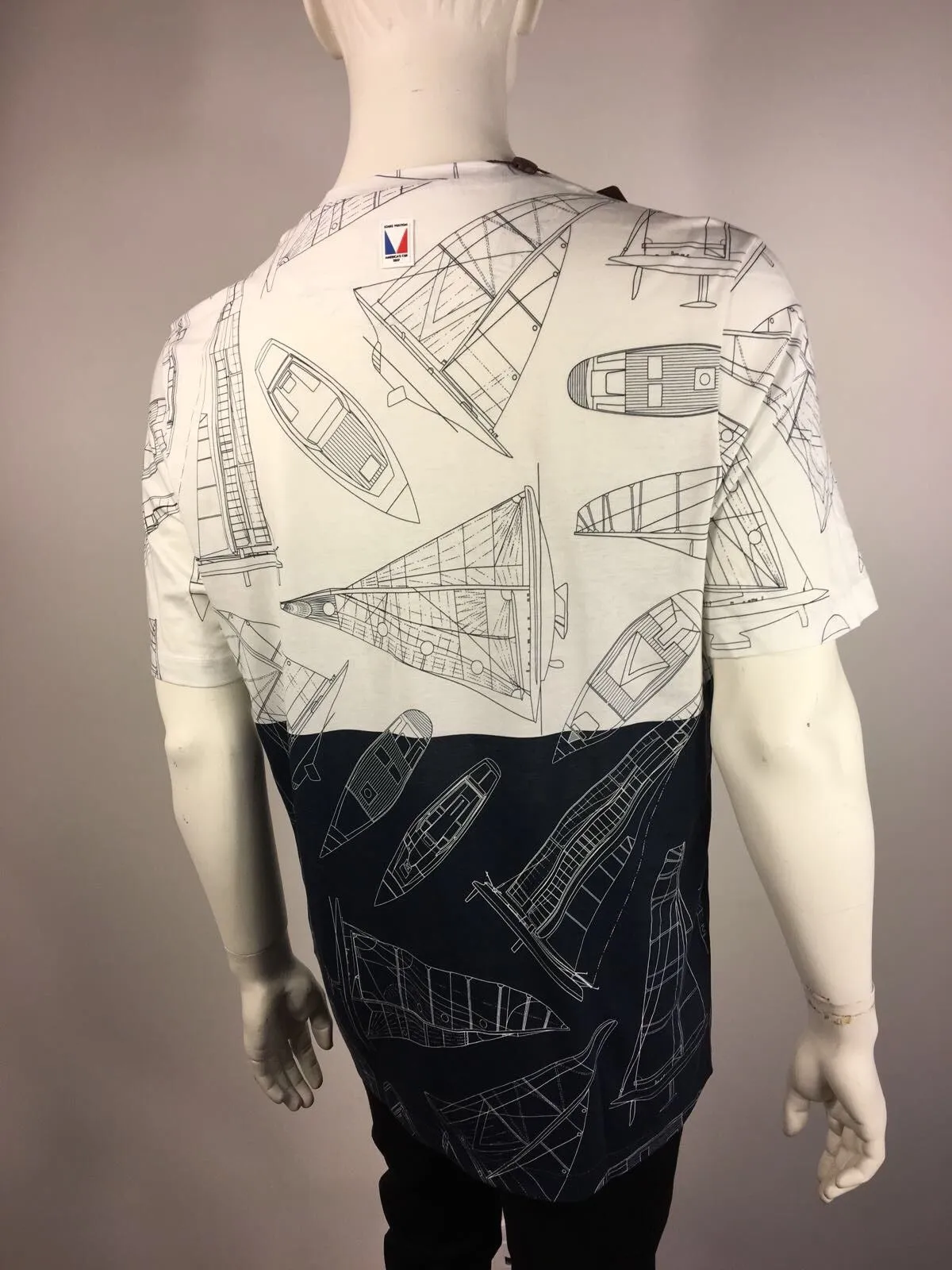 Bicolor Yacht Print T-Shirt