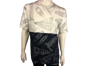 Bicolor Yacht Print T-Shirt