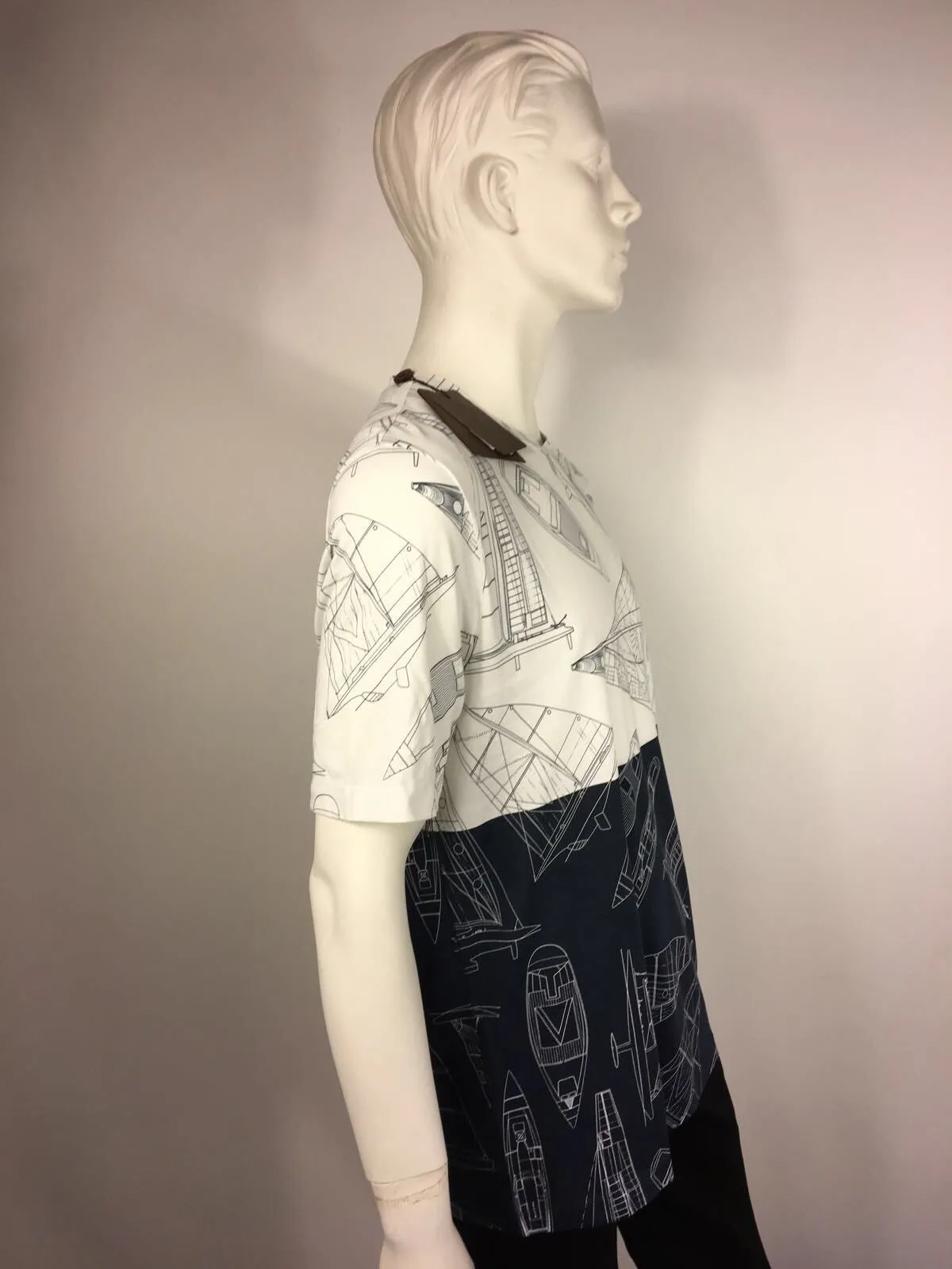 Bicolor Yacht Print T-Shirt