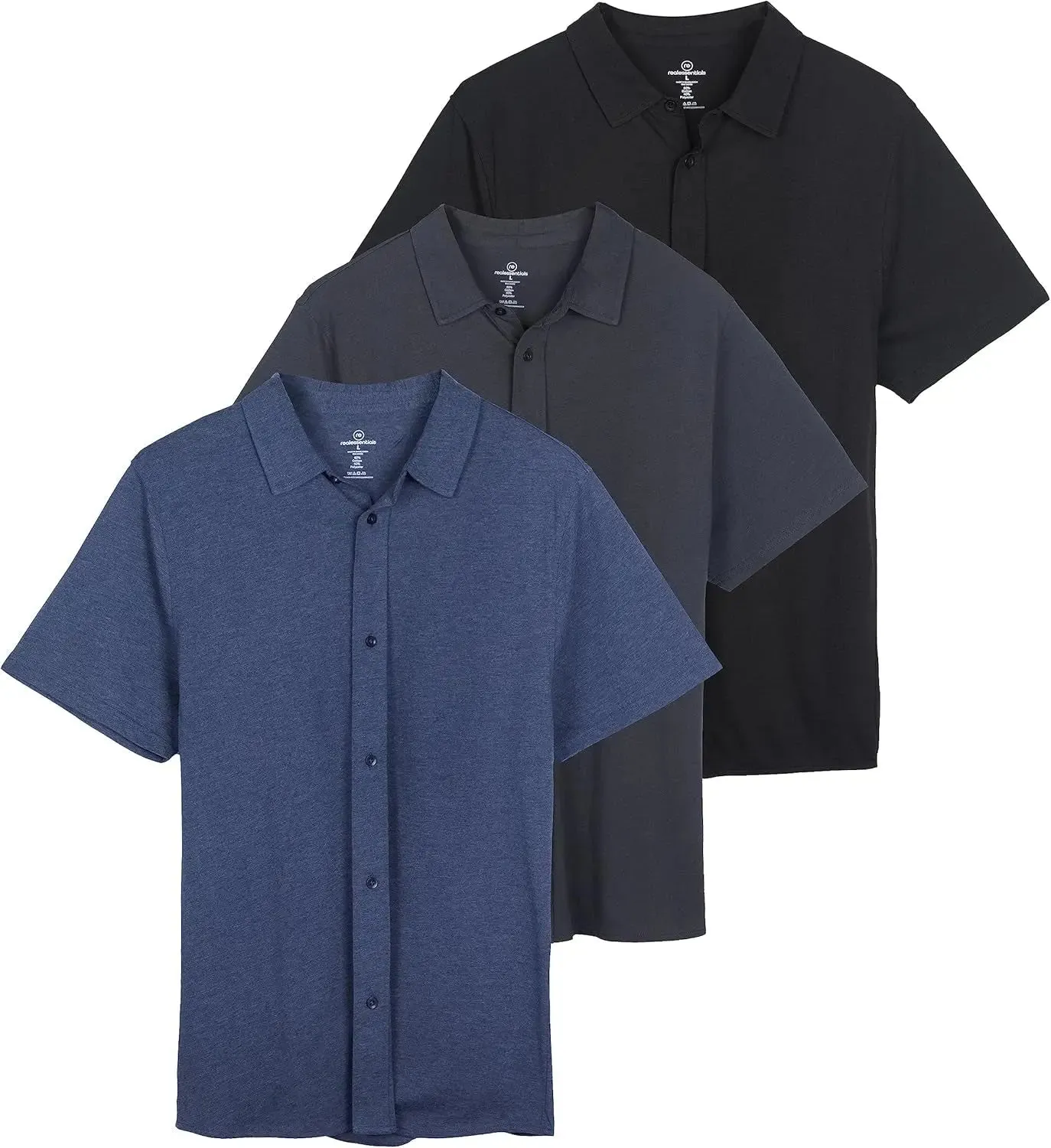 Big and Tall Short Sleeve Button Down (3 pack)
