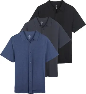 Big and Tall Short Sleeve Button Down (3 pack)