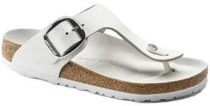 Birkenstock Gizeh Big Buckle Sandals - White Leather | Comfortable Cork Footbed