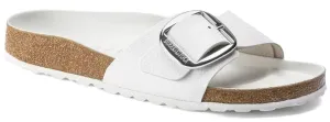 Birkenstock Madrid Big Buckle Sandals - White Leather | Comfortable Cork Footbed