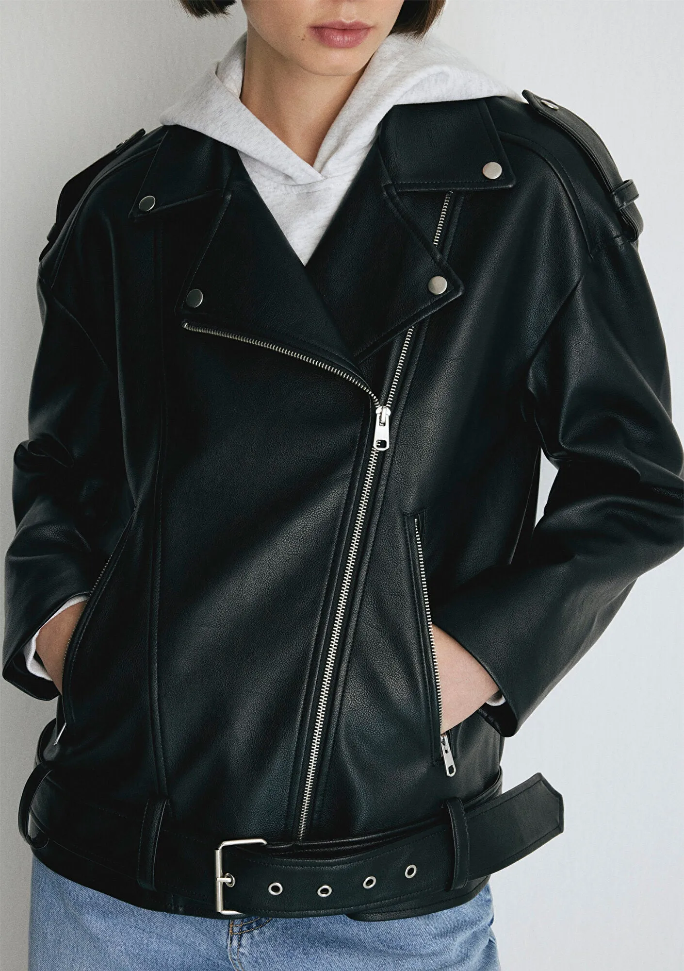 Black Faux LeatherJacket