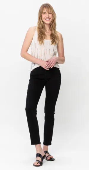 Black Mid-Rise Slim Fit Jeans