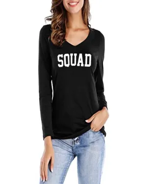 Black Squad Printed T-Shirt For Her
