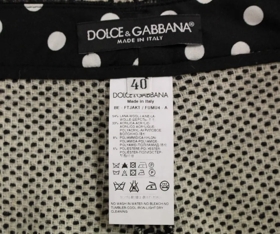 Black white wool shorts pants