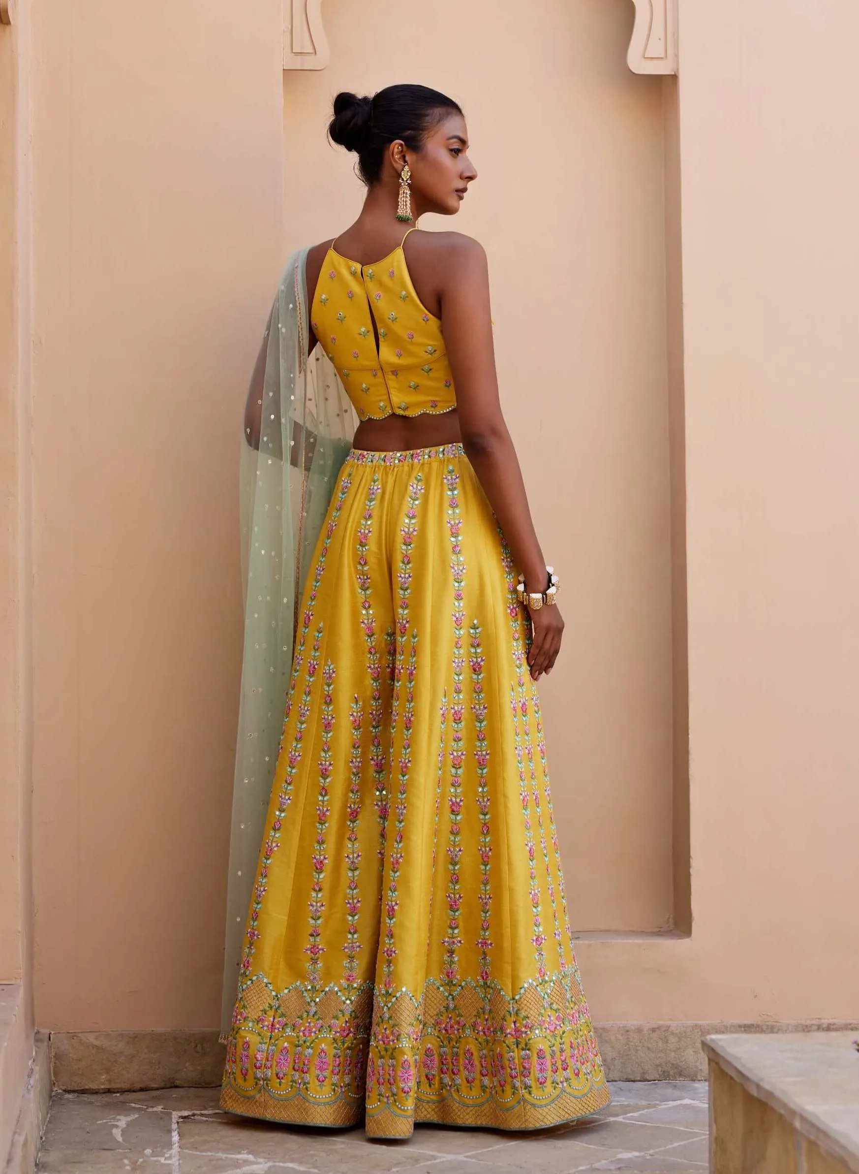 Blossom yellow palazzo set