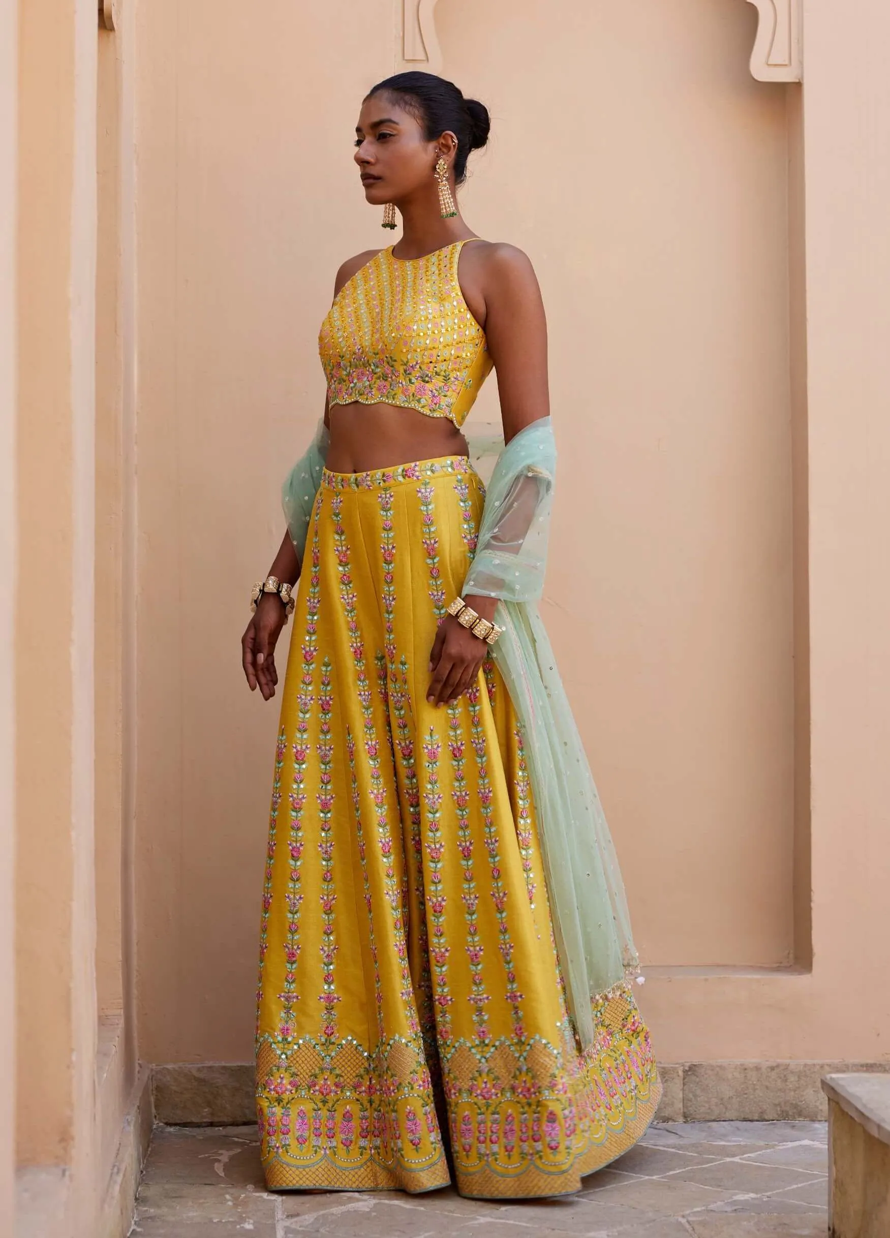 Blossom yellow palazzo set
