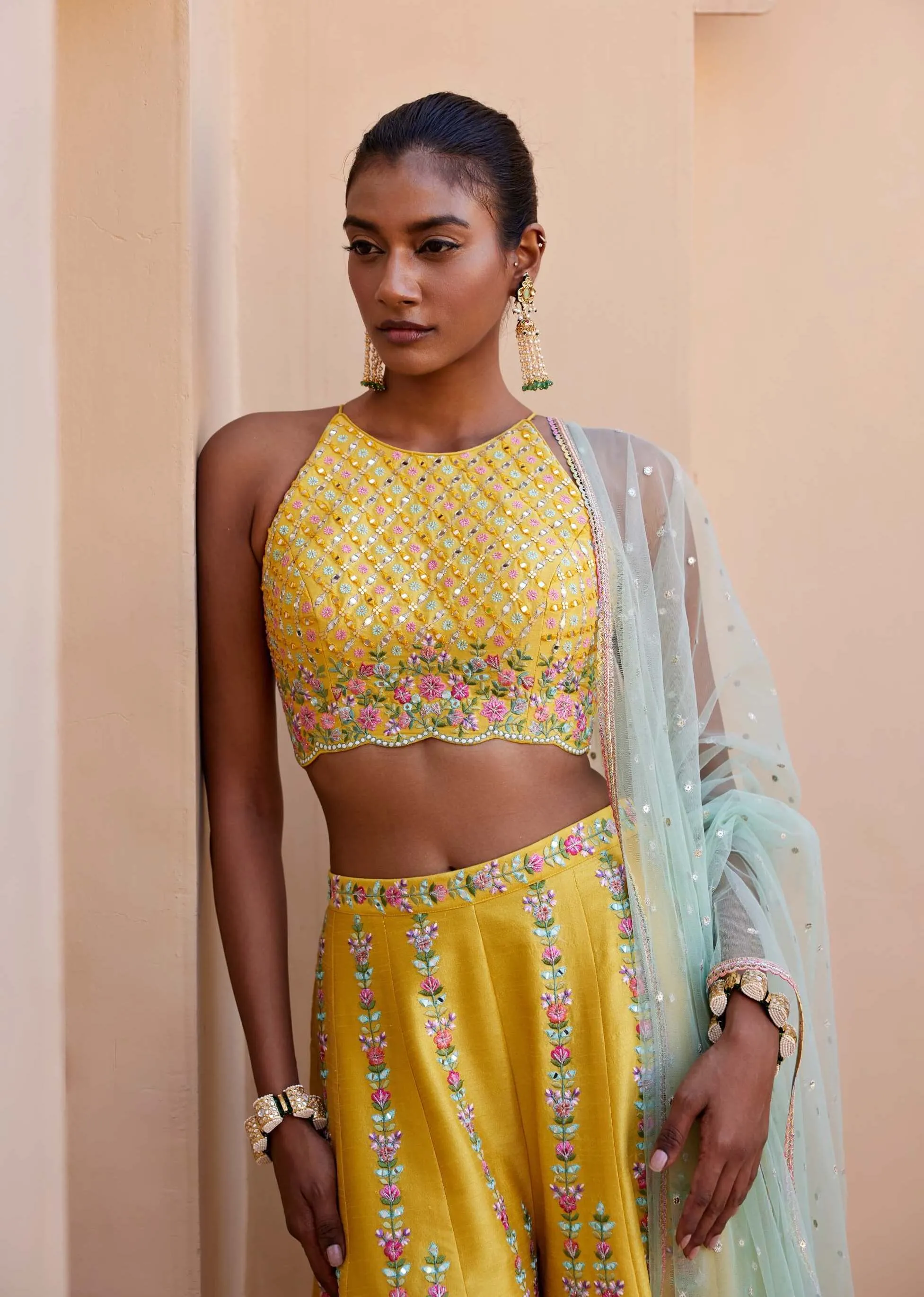 Blossom yellow palazzo set
