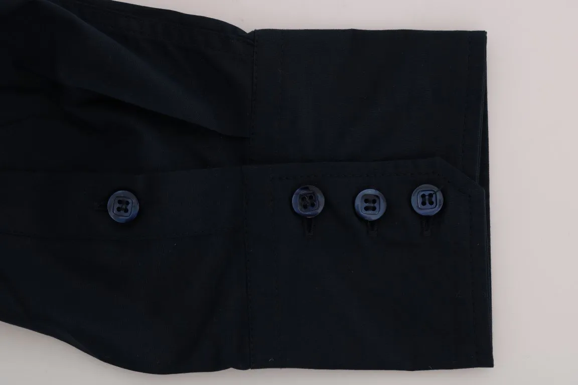 Blue Cotton Slim Fit Casual Shirt