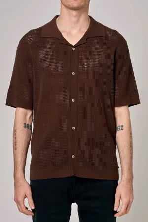 Bowler Grid Knit Brown