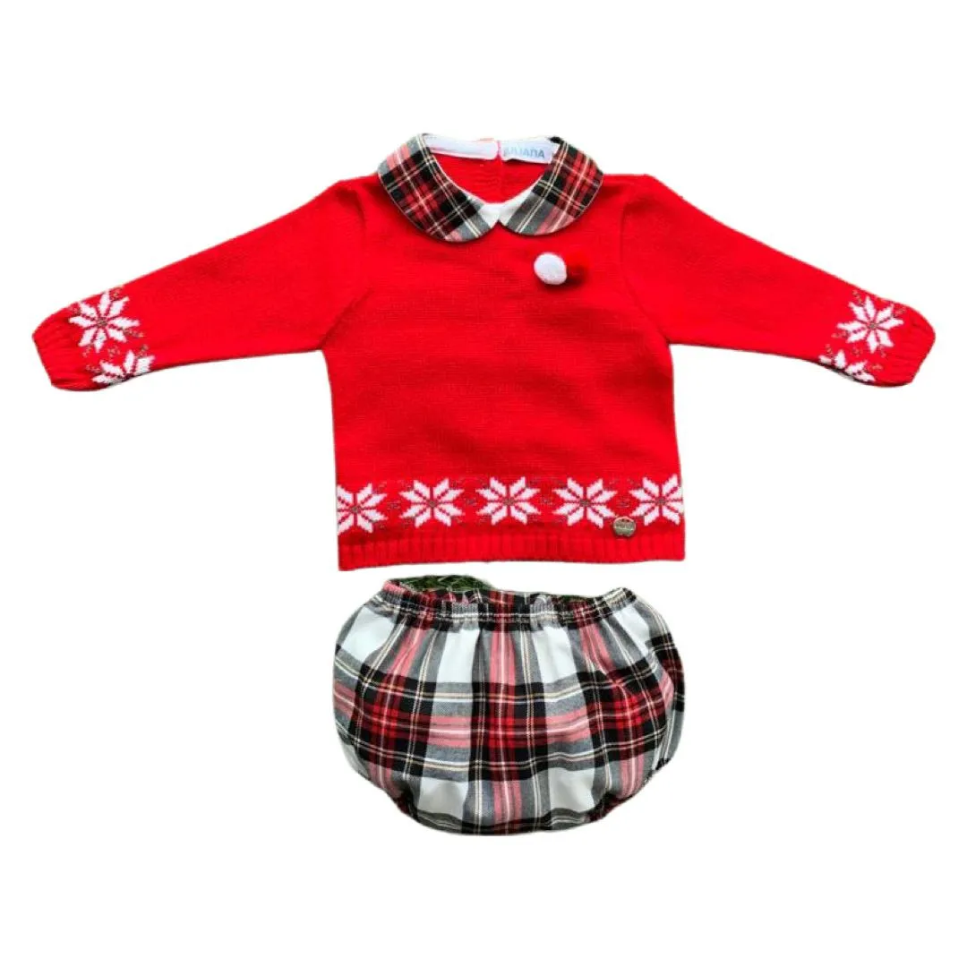 Boys 2 Piece Red Checked Tartan short Set