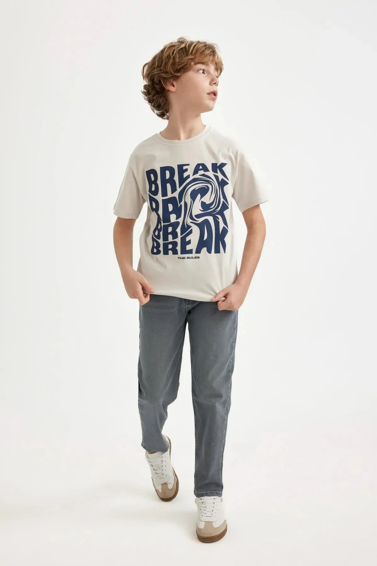 Boy's Balloon Fit Straight Leg Jean Trousers