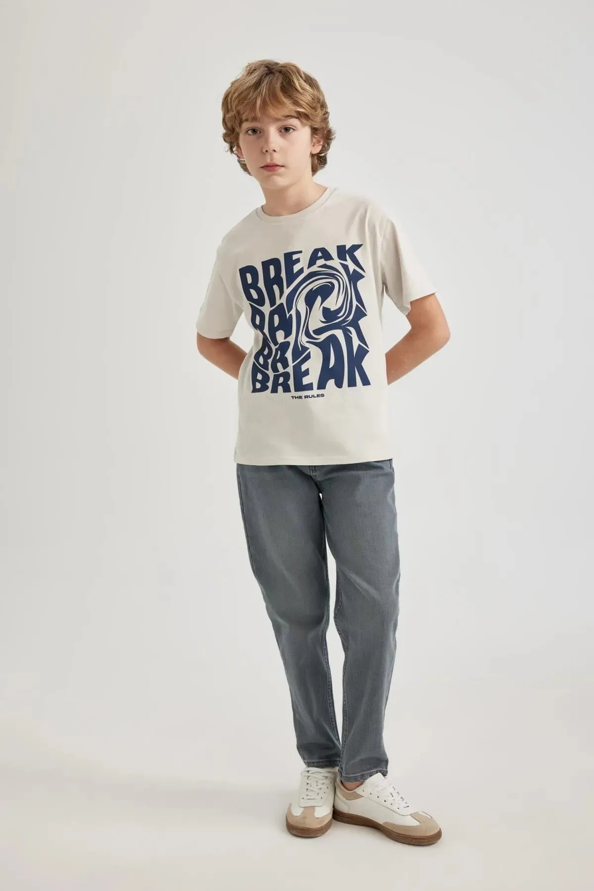 Boy's Balloon Fit Straight Leg Jean Trousers
