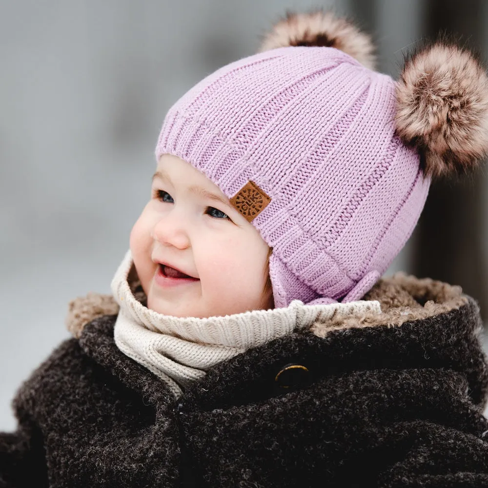 Calikids W2200 Cotton Knit Pompom Hat