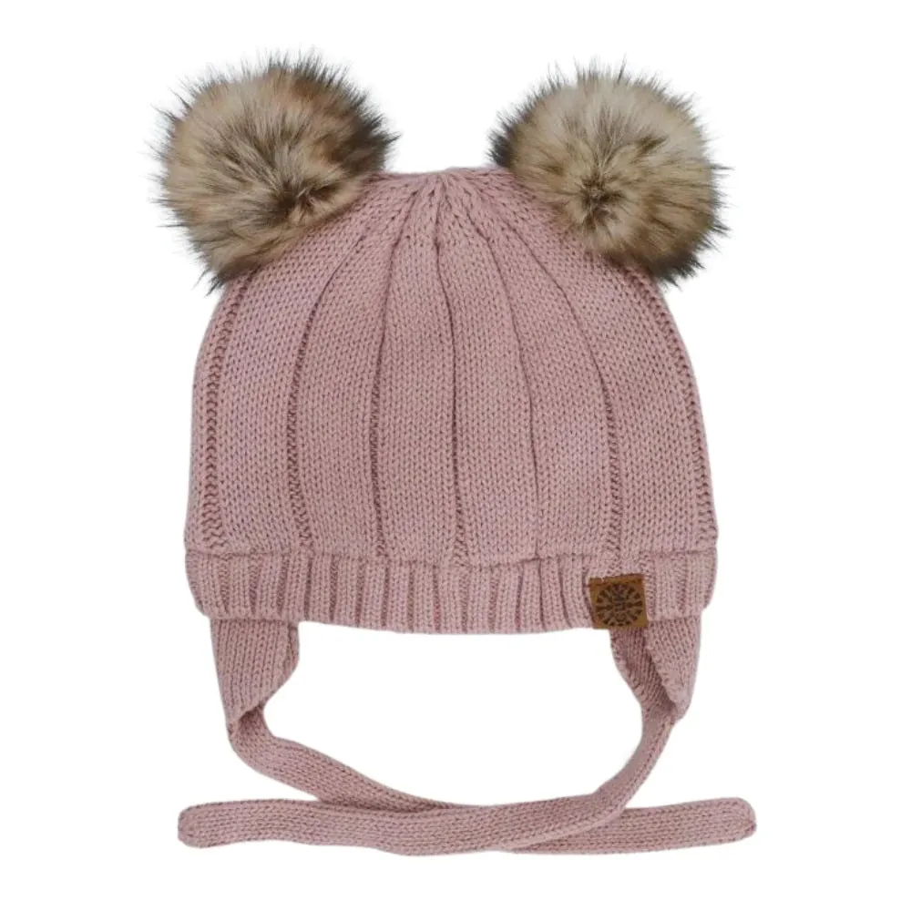 Calikids W2200 Cotton Knit Pompom Hat