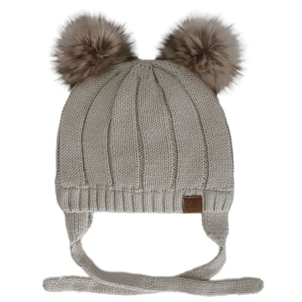 Calikids W2200 Cotton Knit Pompom Hat