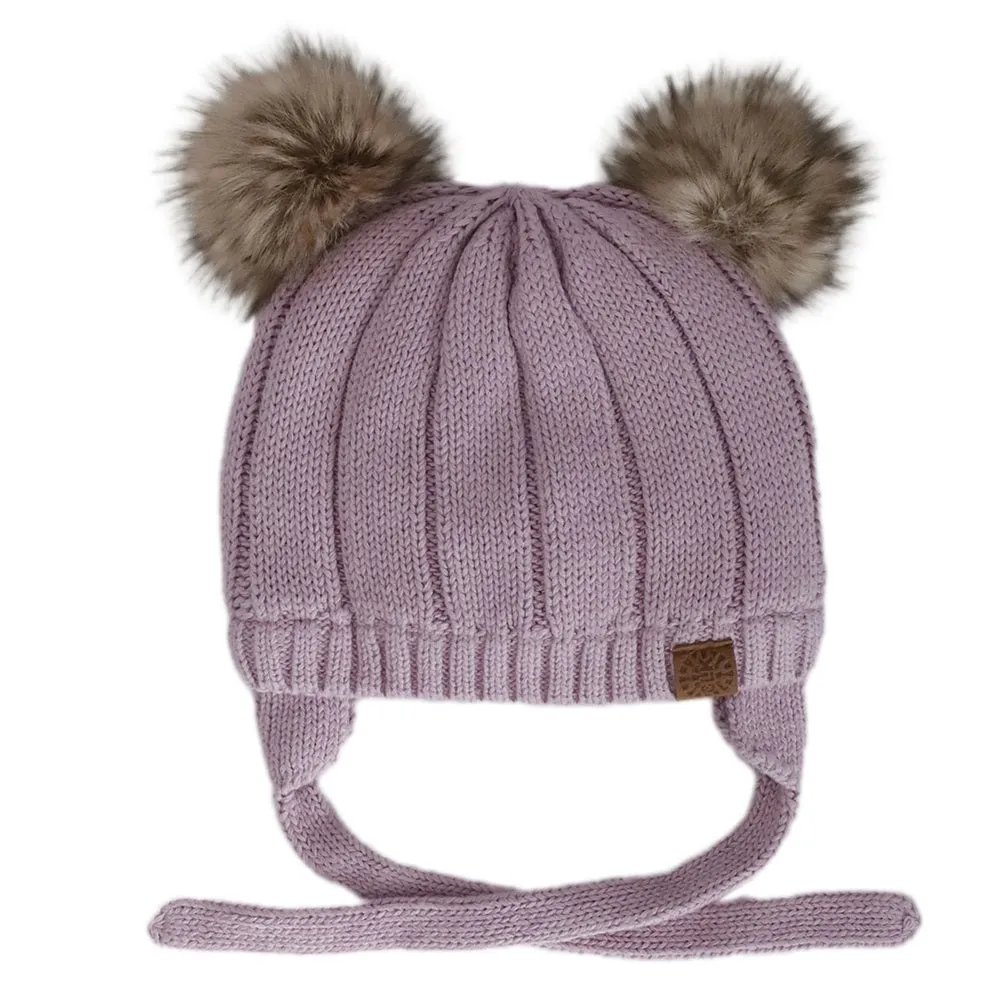 Calikids W2200 Cotton Knit Pompom Hat