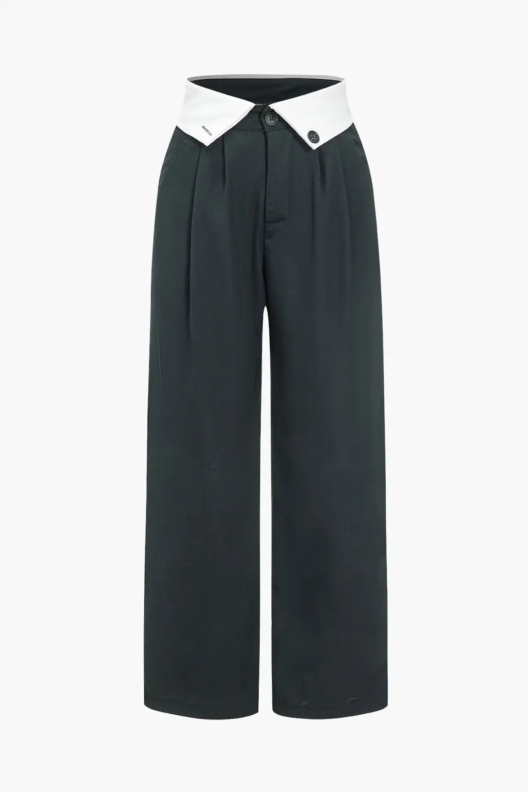 Camille - Contrast High Waist Woman's Wide Leg Pants