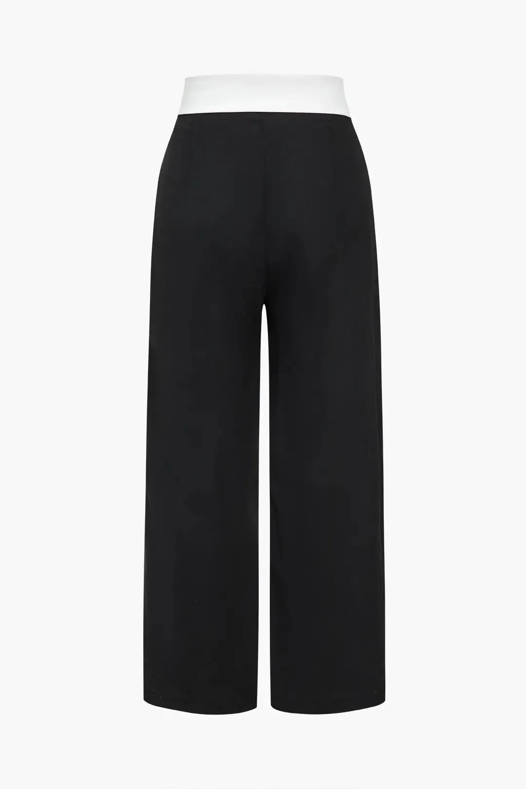 Camille - Contrast High Waist Woman's Wide Leg Pants